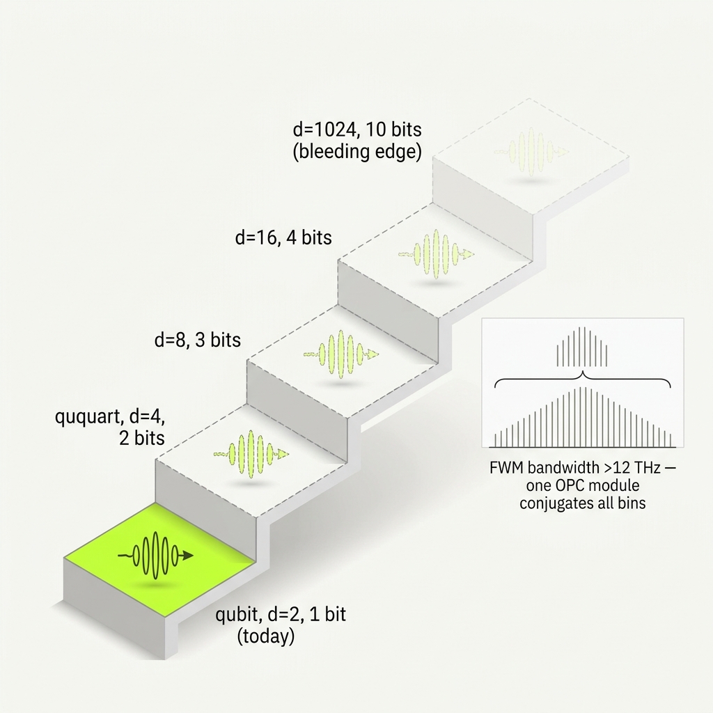 Bits per photon dimensionality ladder