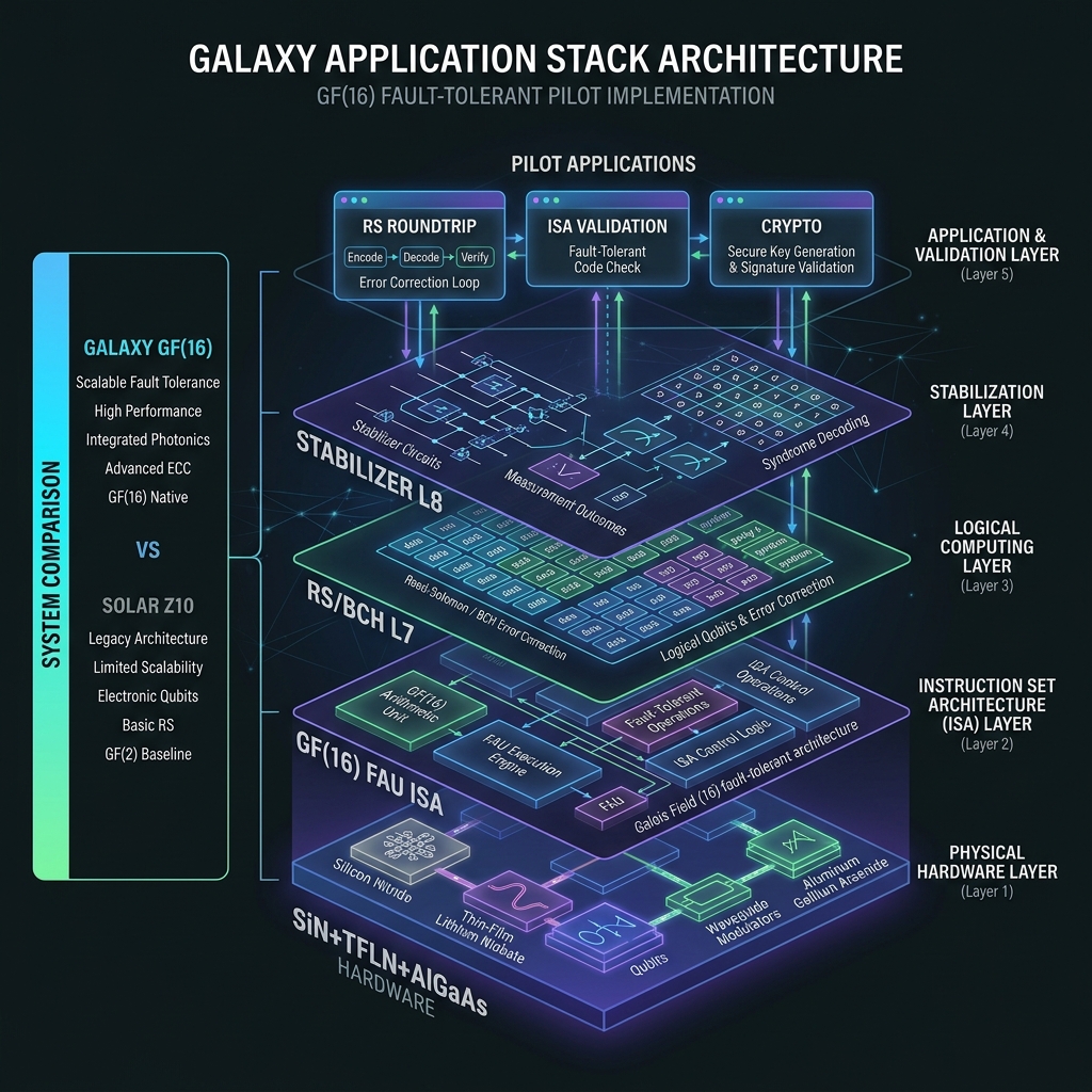 GALAXY application stack from hardware to pilot apps