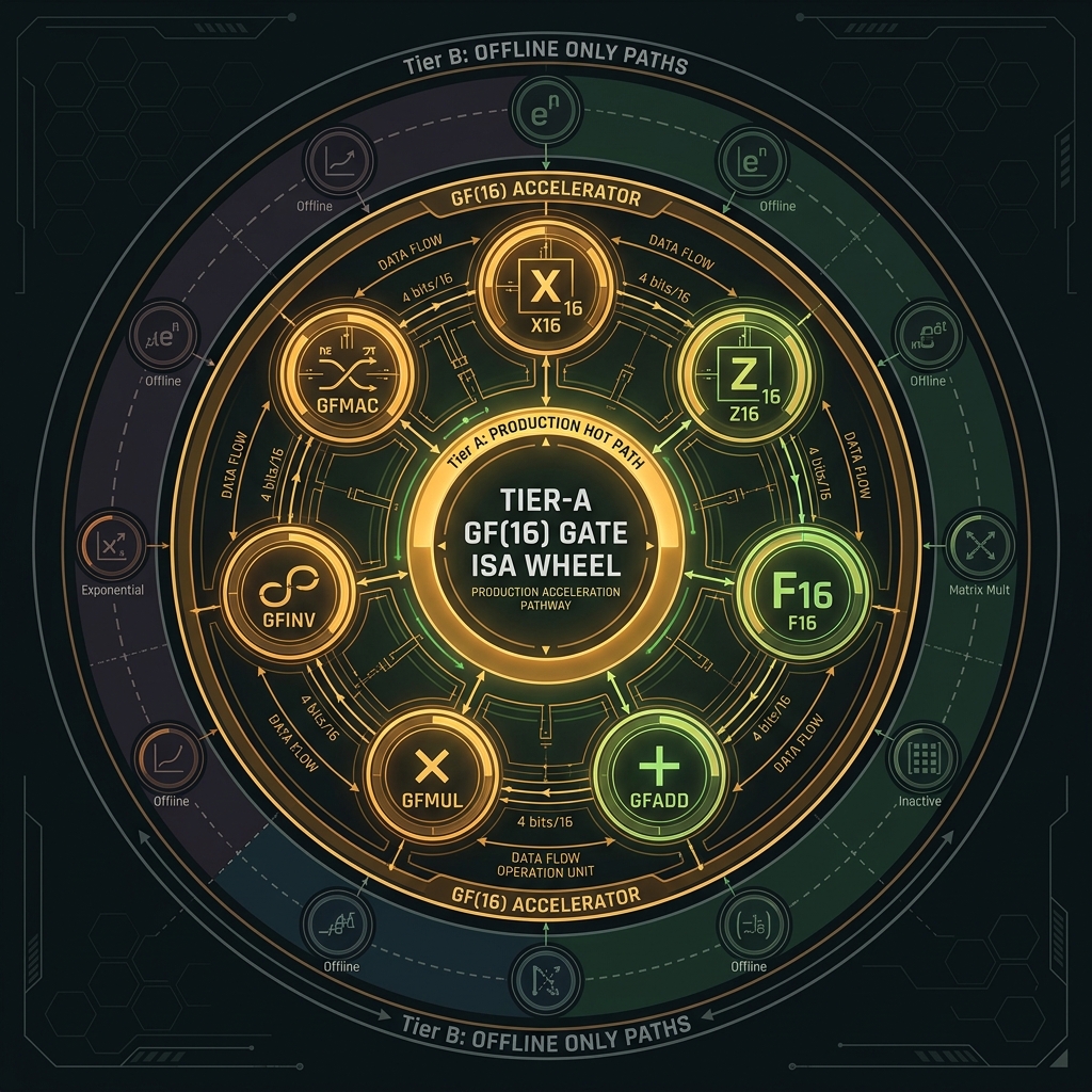 Tier-A GF(16) gate ISA wheel