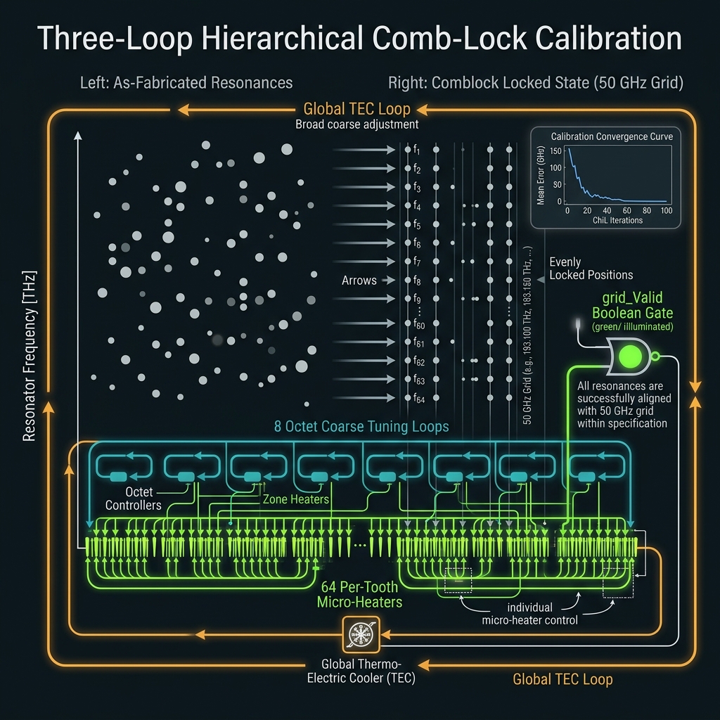 Three-loop hierarchical comb-lock calibration