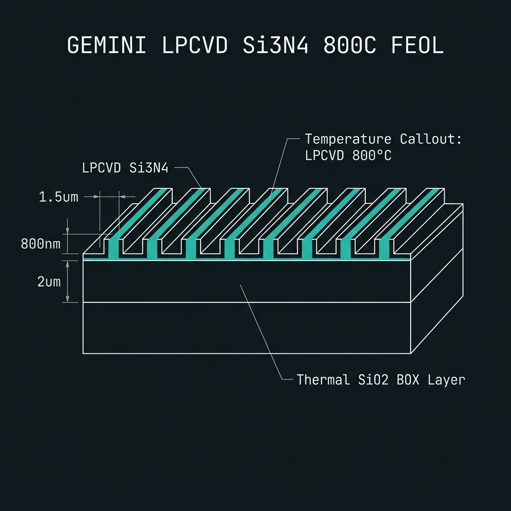 GEMINI Substrate & LPCVD Si₃N₄ — dual-rail path qubit, d=2, — comb