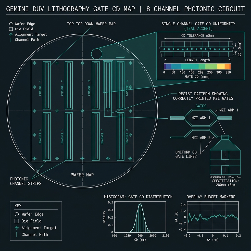 GEMINI Lithography & gate patterning — dual-rail path qubit, d=2, — comb