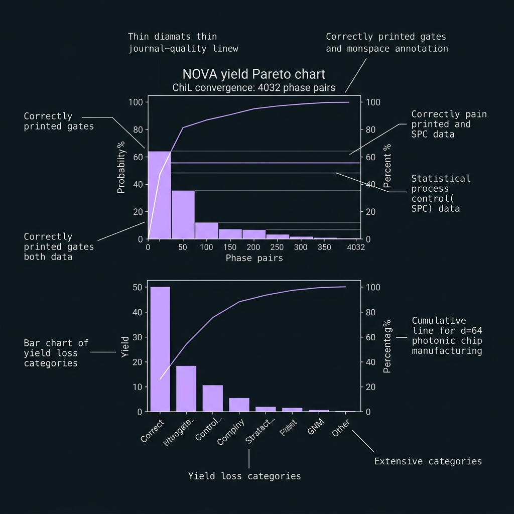 NOVA Yield engineering Pareto — GF(64)=GF(2⁶), d=64, 50 GHz comb