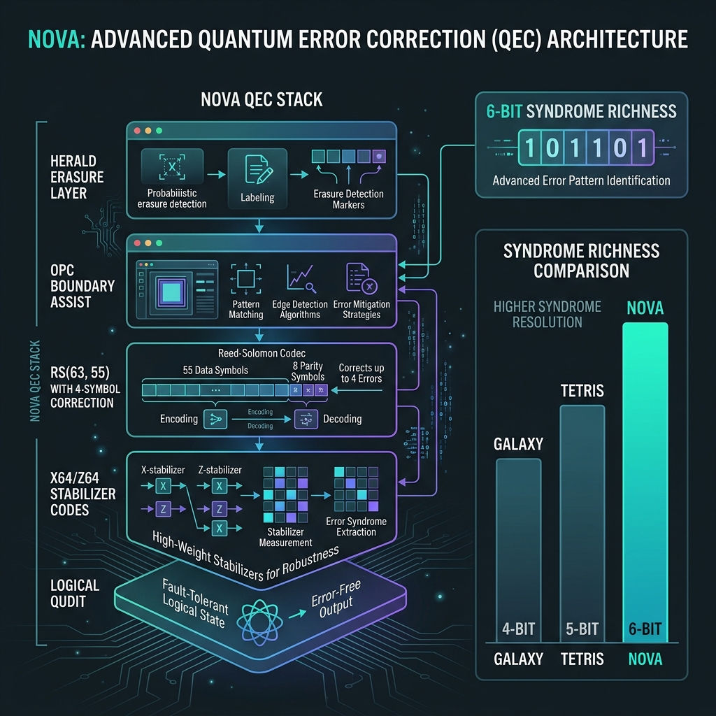 NOVA QEC layer stack and syndrome richness