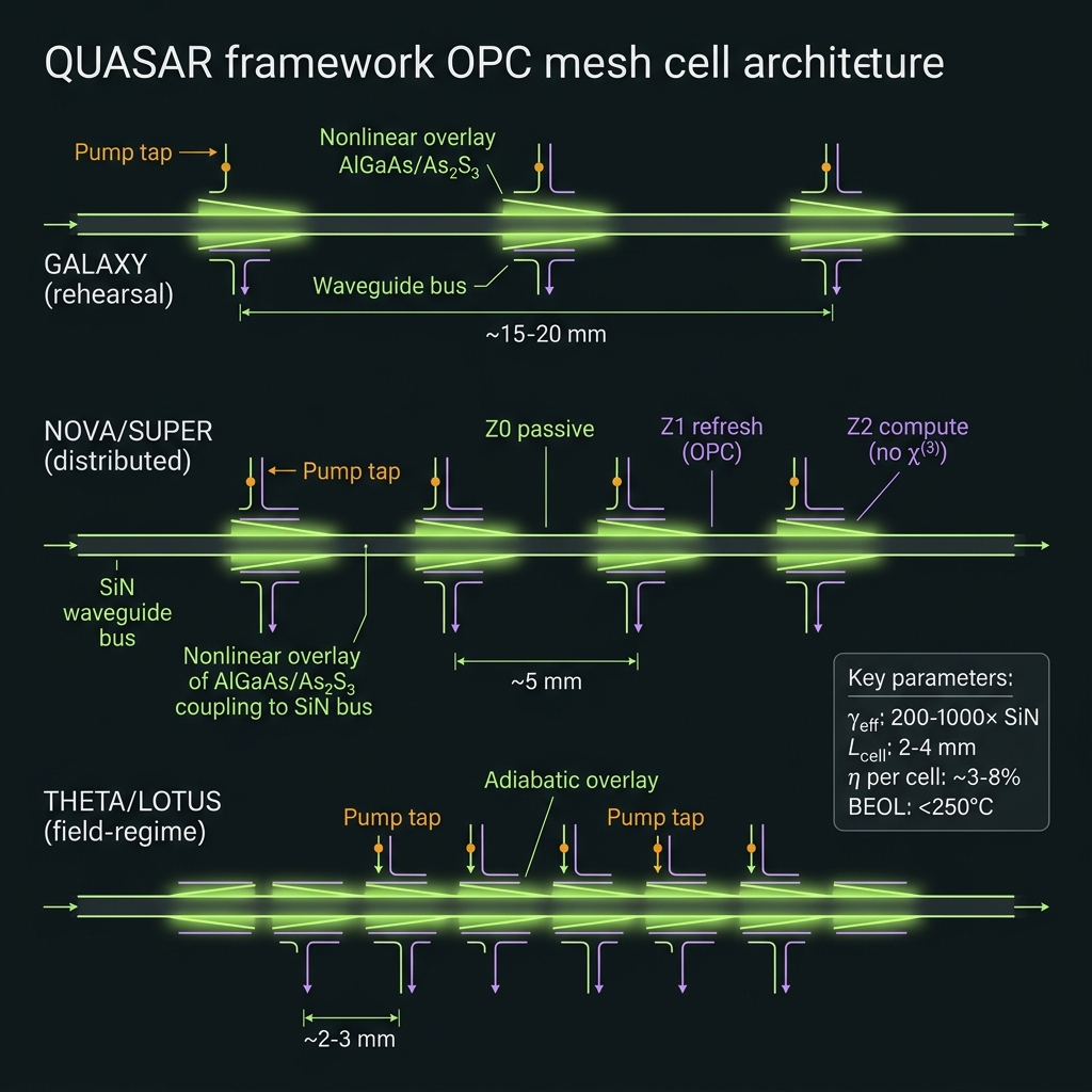 Distributed OPC mesh cell architecture from GALAXY sparse to THETA/LOTUS continuous field-regime