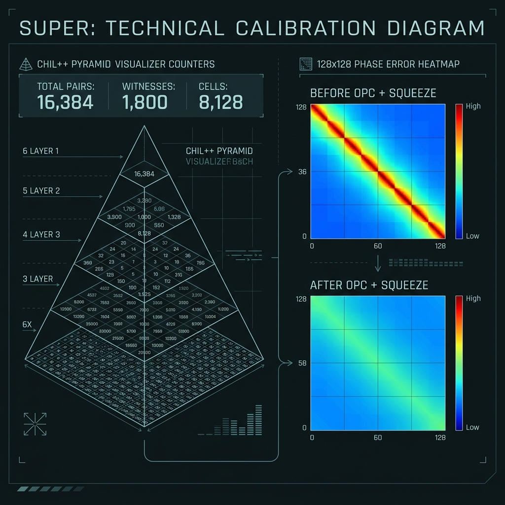 SUPER ChiL++ calibration pyramid and phase heatmap