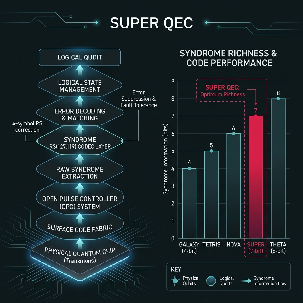 SUPER QEC layer stack and syndrome richness chart