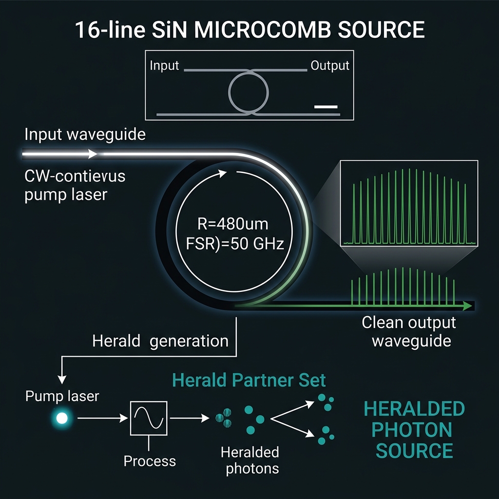 16-line SiN microcomb source