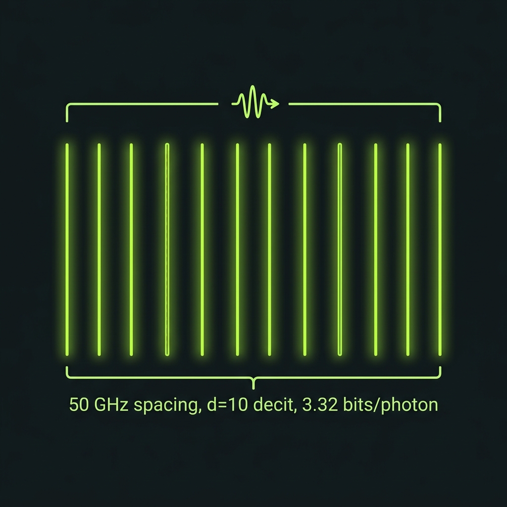 Ten frequency bins of one photon forming a decit